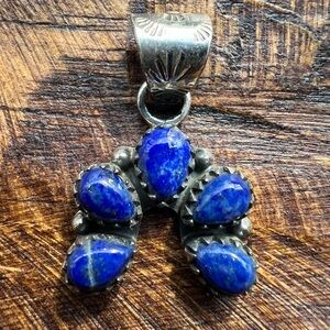 925 Sterling Silver Lapis Lazuli Mini Naja Pendant Southwestern